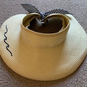 Anthropologie Sun Hat Adult One Size Beige Tan Tie